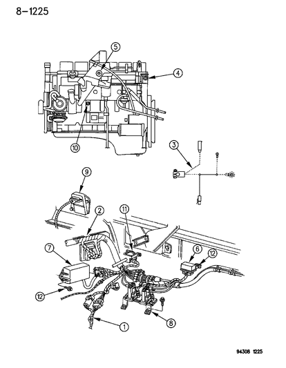 1994 Dodge Ram 3500 Wiring - Engine - Front End & Related Parts Diagram