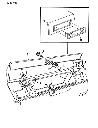 1986 Dodge Ram Van Instrument Panel Glovebox Diagram