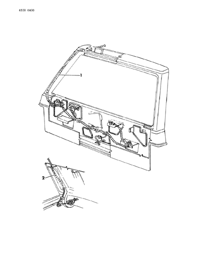 1984 Dodge Daytona Wiring & Switches - Liftgate & Trunk Diagram