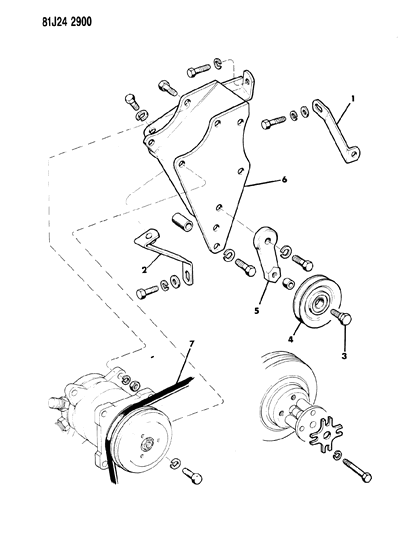 1986 Jeep Wrangler Compressor & Mounting Diagram 2