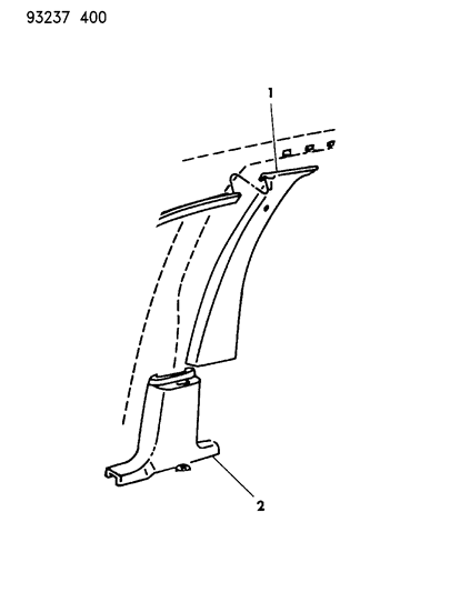 1993 Chrysler New Yorker B-Pillar Trim Diagram