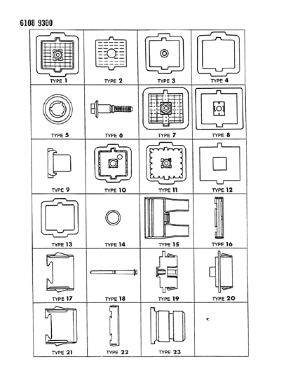 1986 Chrysler Town & Country Bulkhead Connectors & Components Diagram