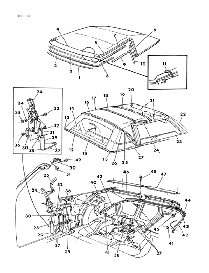 1984 Chrysler LeBaron Convertible Folding Top Diagram