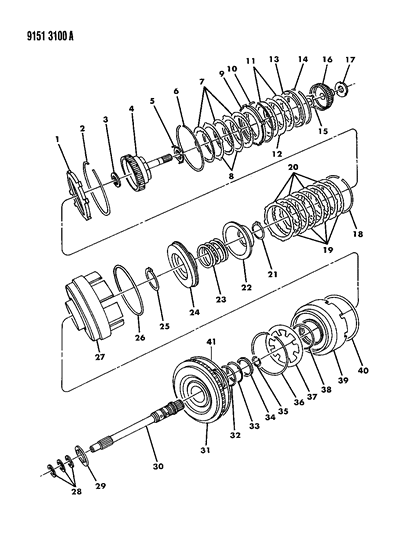 1989 Dodge Dynasty Clutch, Input Shaft Diagram