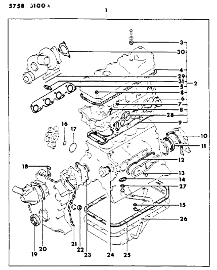 1986 Dodge Colt Engine Gasket Sets Diagram 5
