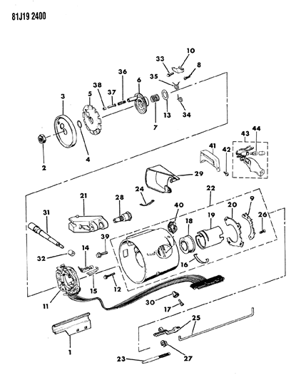1986 Jeep Comanche Spring-Key Warning BUZZER Switch Diagram for J4487774