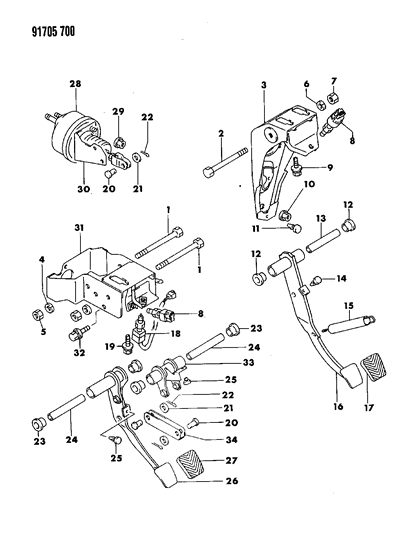 1991 Dodge Stealth Brake Pedal Diagram 2