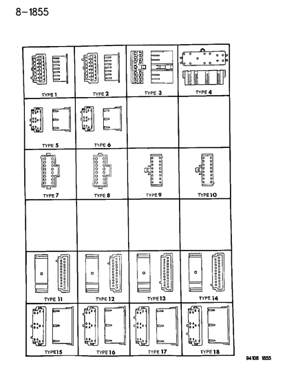 1994 Dodge Shadow Insulators 13-16-21 Way Diagram