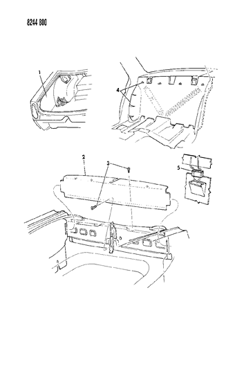 1988 Chrysler Fifth Avenue Luggage Compartment Liner And Silencer Diagram