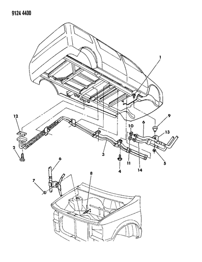 1989 Dodge Caravan Plumbing - Auxiliary Underbody A/C Diagram