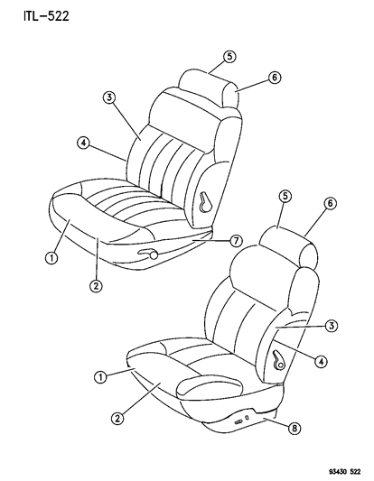 1996 Chrysler New Yorker Front Seat Diagram 2