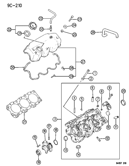 1996 Chrysler Town & Country Cylinder Head Diagram 2