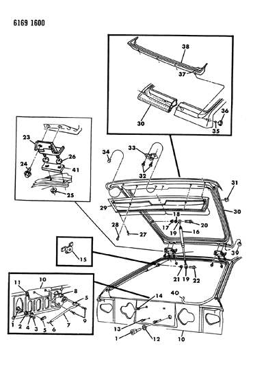1986 Dodge Charger Liftgate Support Prop Gas Diagram for G0004400