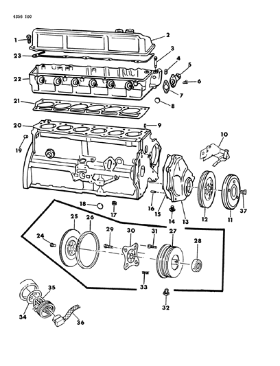 1984 Dodge Ramcharger External Engine Diagram 1