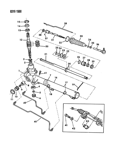 1988 Dodge Dakota INSULATOR Steering Gear Mounting Diagram for 4147387