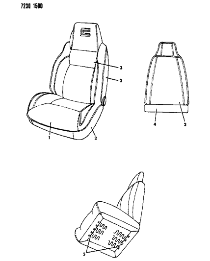 1987 Dodge Omni Front Seat Diagram 1
