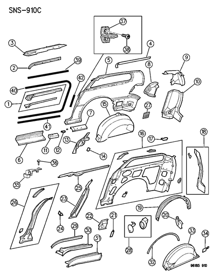 1996 Chrysler Town & Country Pad-Jack Diagram for 4716183