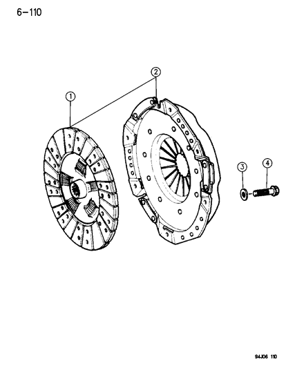 1994 Jeep Cherokee Disc-Clutch Driving Diagram for 52107581
