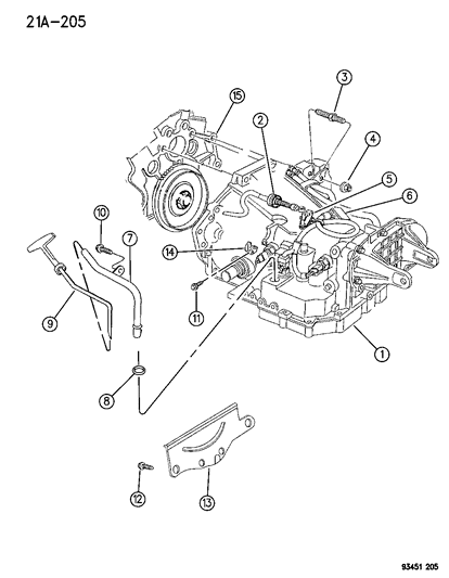 1995 Chrysler LHS Transaxle Mounting & Miscellaneous Parts Diagram