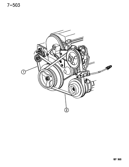 1996 Dodge Neon Belt-Power Steering Diagram for 4612247