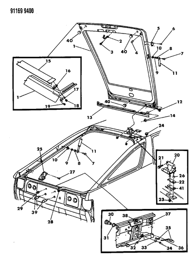 1991 Dodge Daytona Liftgate Panel Diagram