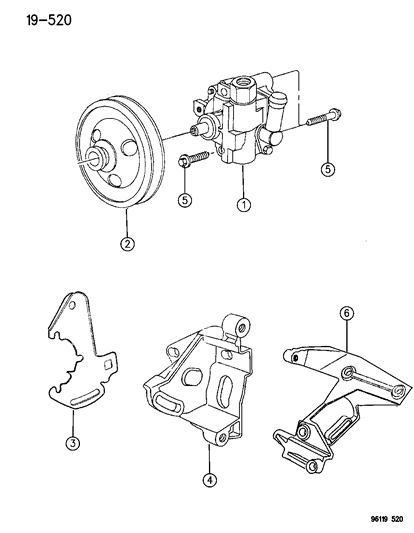 1996 Chrysler Cirrus Pump Assembly & Mounting Diagram