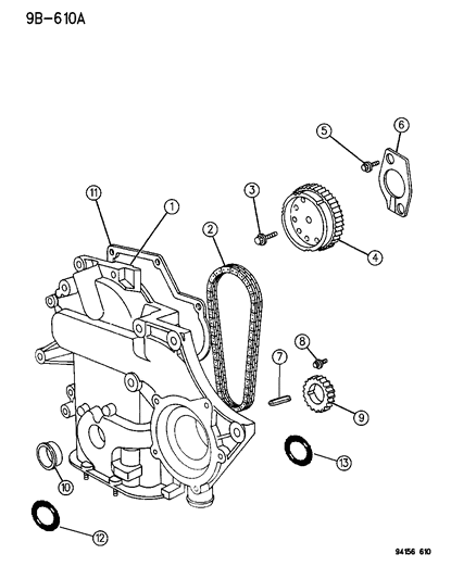 1996 Chrysler Town & Country Timing Belt / Chain & Cover Diagram 3