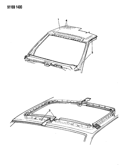 1991 Dodge Shadow Roof Panel Diagram