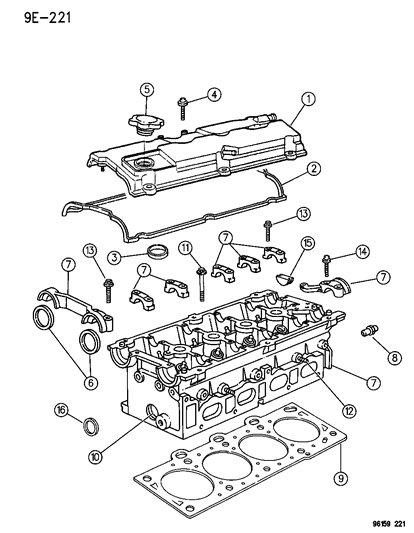 1996 Chrysler Town & Country Cylinder Head Diagram 1