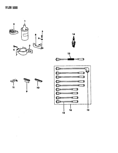 1991 Jeep Grand Wagoneer Coil - Sparkplugs - Wires Diagram