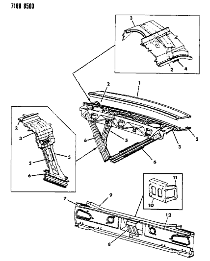 1987 Dodge Aries Deck Opening Panel Diagram