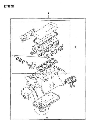 1992 Dodge Colt Engine Gasket Sets Diagram 2