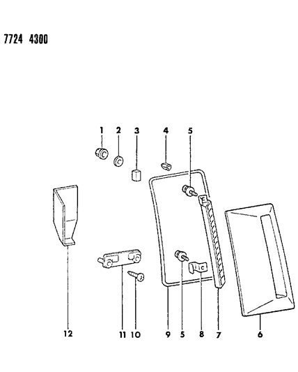 1988 Chrysler Conquest Rear Duct, Garnish, Air Outlet Diagram