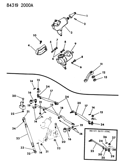 1985 Dodge Ram Van End Pkg-Steering Linkage Tie Rod Right Diagram for 4131302