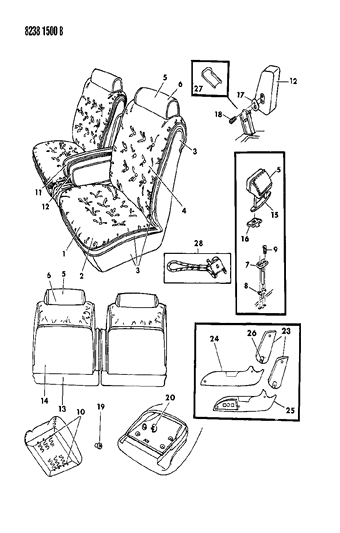 1988 Chrysler New Yorker Front Seat Diagram 1