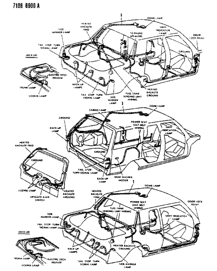 1987 Chrysler Town & Country Wiring - Body & Accessories Diagram