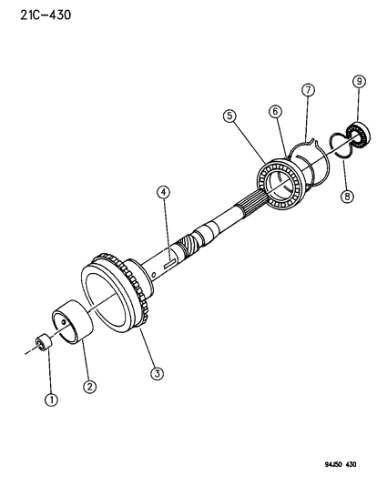1995 Jeep Grand Cherokee Output Shaft - Automatic Transmission Diagram 1