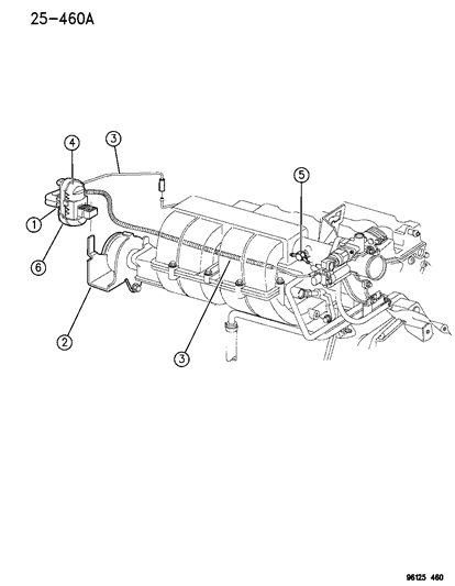 1996 Chrysler Town & Country Emission Control Vacuum Harness Diagram 1