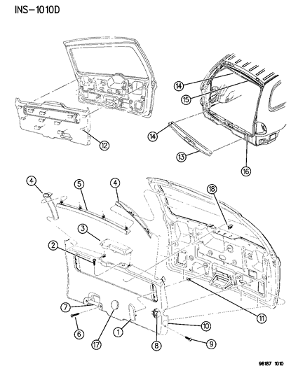 1996 Chrysler Town & Country Panel - Liftgate Diagram