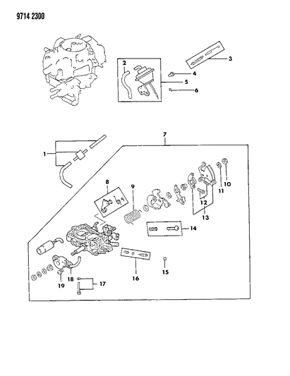 1989 Dodge Raider Carburetor Throttle Parts Diagram