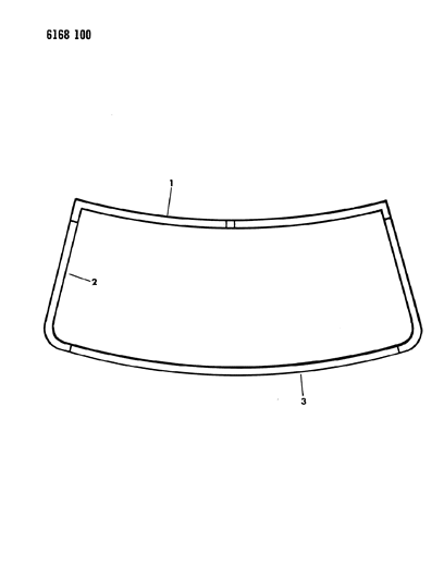 1986 Dodge Charger Mouldings - Windshield Outside Diagram