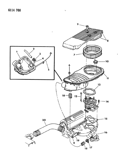 1986 Chrysler Town & Country Air Cleaner Diagram 4