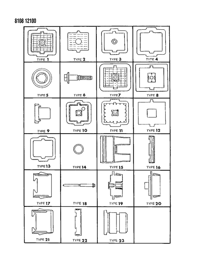 1988 Dodge Shadow Bulkhead Connectors & Components Diagram