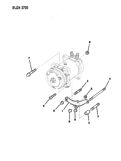 1986 Jeep Comanche Compressor & Mounting Diagram 5