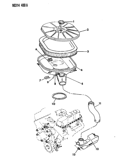 1993 Dodge Ramcharger Air Cleaner Diagram 3