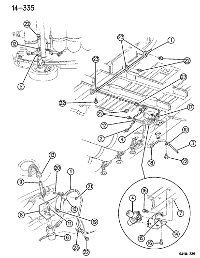 1994 Chrysler Town & Country Fuel Tube Routing Diagram