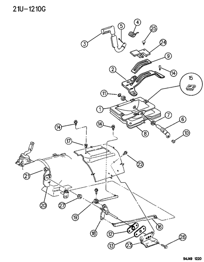 1994 Jeep Grand Cherokee Liner-Transfer Case SHIFTER Diagram for 53054446