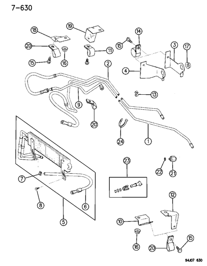 1995 Jeep Cherokee Connector-Oil Cooler Tube Diagram for 52028470