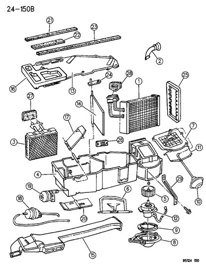 1995 Chrysler Town & Country Air Conditioning & Heater Unit Diagram