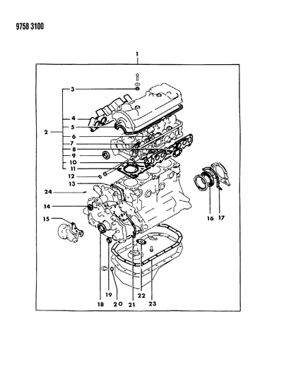 1989 Dodge Ram 50 Engine Gasket Sets Diagram 2